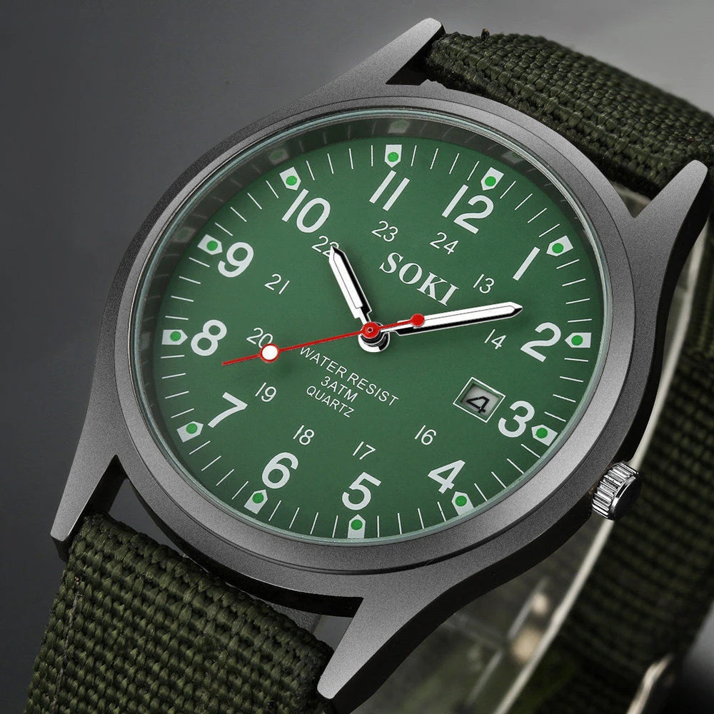 Watch for Men Top Quality Luxury Brand Quartz Mens Watches Luminous Canvas Band Relogio Masculino Fashion Male Clock Reloj