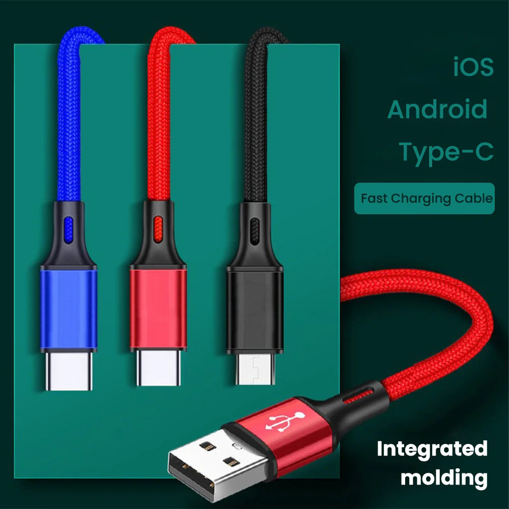 Olaf 25cm USB to Type C/Micro USB Short Charging Cable 3A USB Type C Micro Data Cable for Xiaomi Samsung Android Power Bank Cord