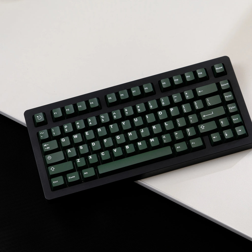 121 Keys Minimalist Keyboard Keycaps Emerald Green PBT Double Shot Keycaps Cherry Profile for MX Switches Mechanical Keyboard