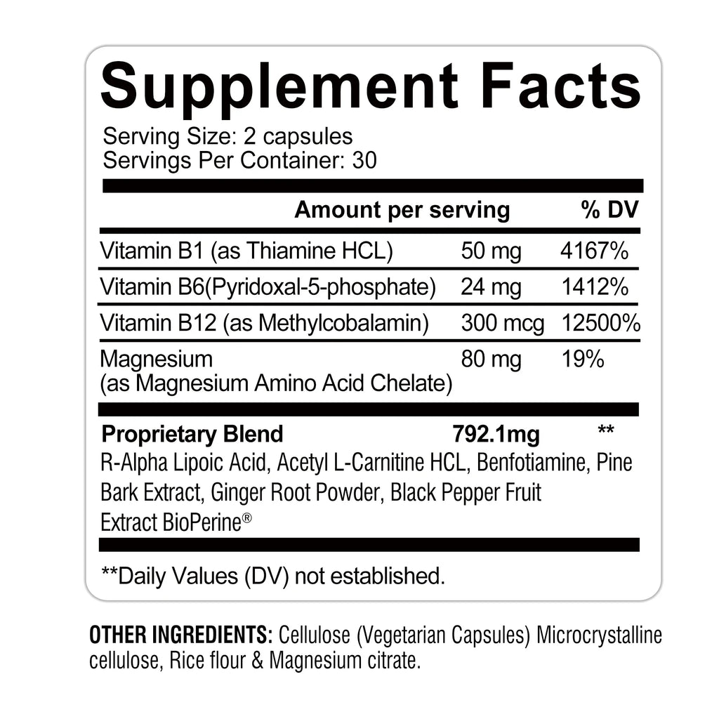 Sciatic Nerve Relief - Alpha Lipoic Acid - Promotes Sciatic Nerve Comfort & Relieves Nerve Pain - 60 Capsules