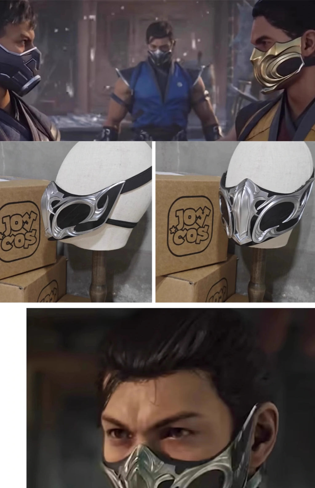 Anime Game Mortal Kombat Sub-Zero Cosplay Mask Adult Men FRP Face Mask Props Halloween Carnival Role play Mask Acceseories