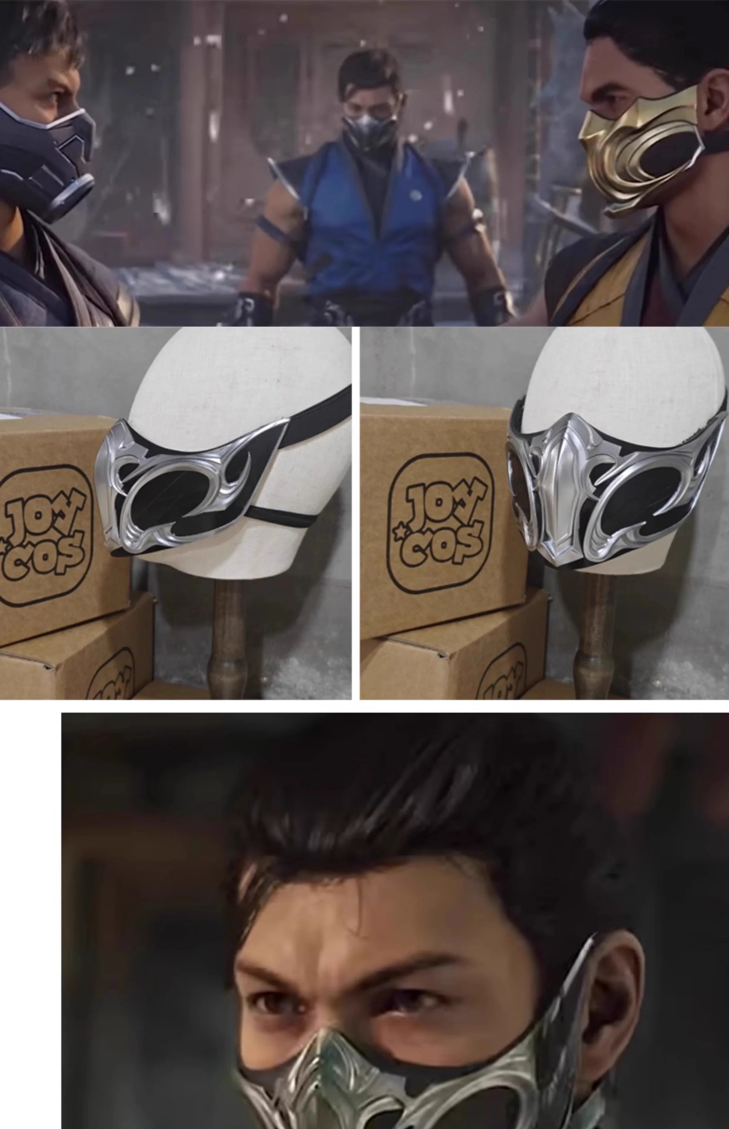 Anime Game Mortal Kombat Sub-Zero Cosplay Mask Adult Men FRP Face Mask Props Halloween Carnival Role play Mask Acceseories