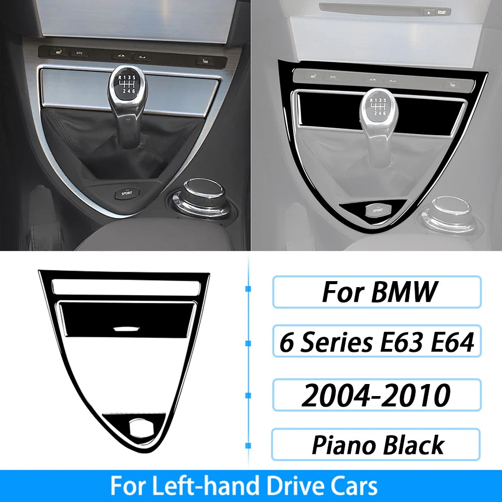 For BMW M6 6 Series E63 E64 2004-2010 Piano Black Gear Shift Air Outlet Window Lift Panel Set Car Interior Accessories Sticker