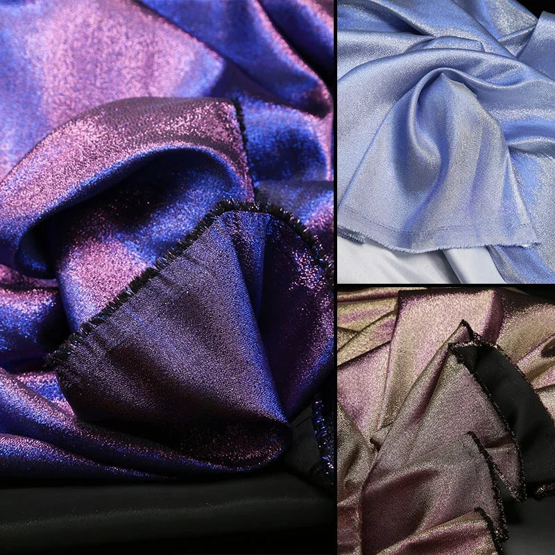 Mermaid Gradient Phantom Fabric Glitter By The Meter for Upholstery Skirts DIY Sewing Fashion Designer Cloth Breathable Textured