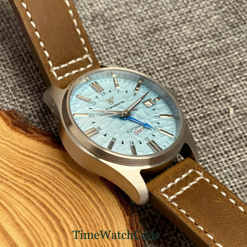 Tandorio  NH34A Automatic Mechanical Watch for Men Diving GMT Movement 200m Waterproof 39mm Sapphire Crystal 316L Bracelet