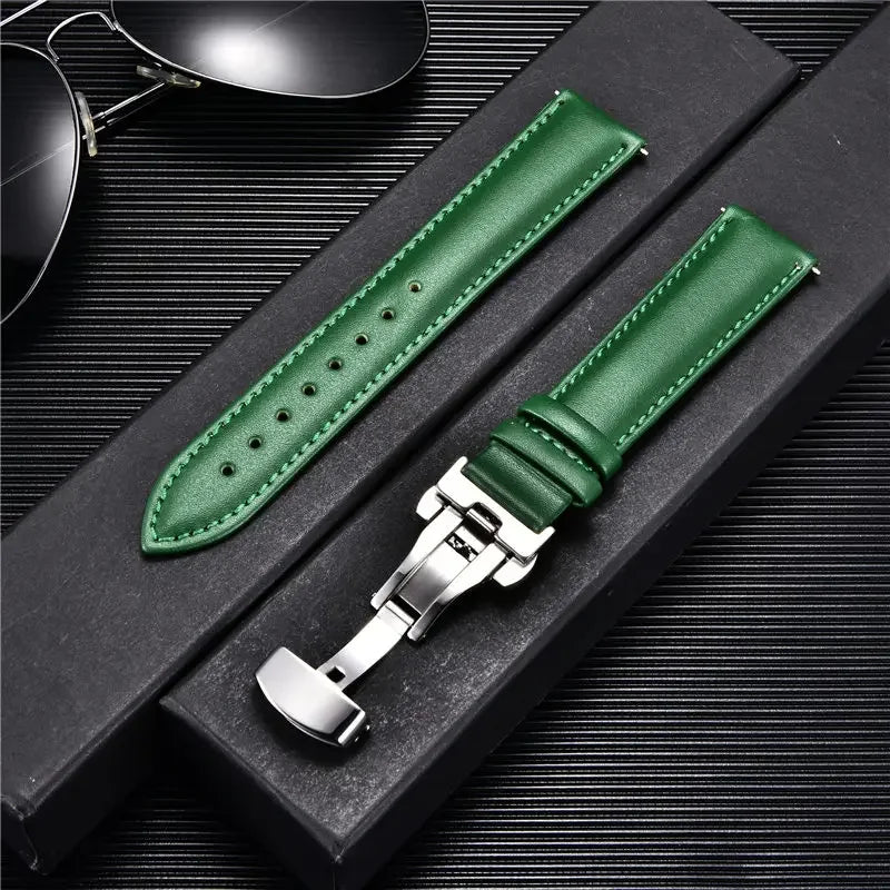 New Women's Business Commuter Strap 18mm 20mm 22mm 24mm with Automatic Butterfly Buckle Watchband