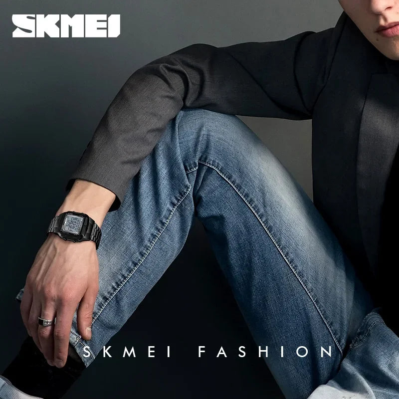 SKMEI 1381 Luxury Electronic Mens Wristwatches Waterproof LED Display Digital Watch for Men Military Sports 1328 Reloj Masculino