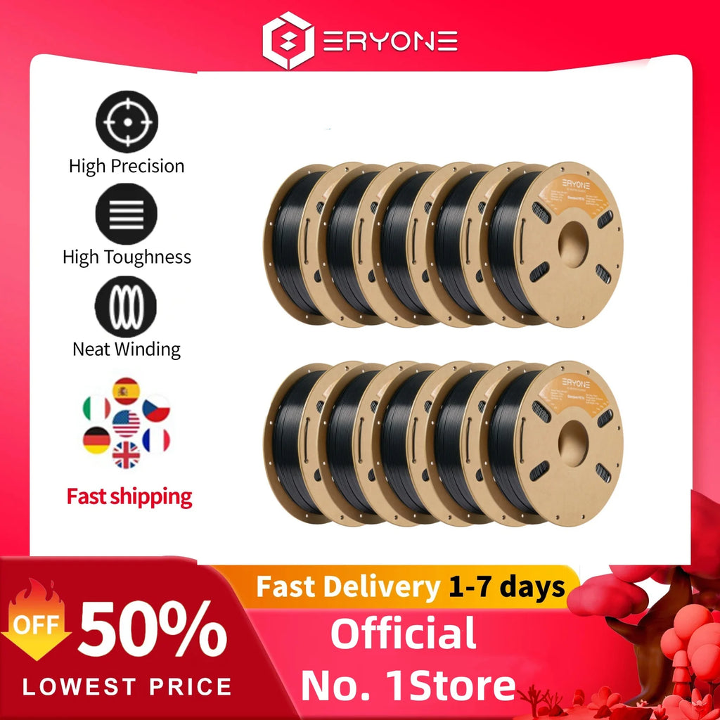 ERYONE 1/5/10KG PETG Filament 3D Print 1.75mm,Multicolor Available,1kg petg filament,3D Printing Filament Wholesal ,1KG/Spool
