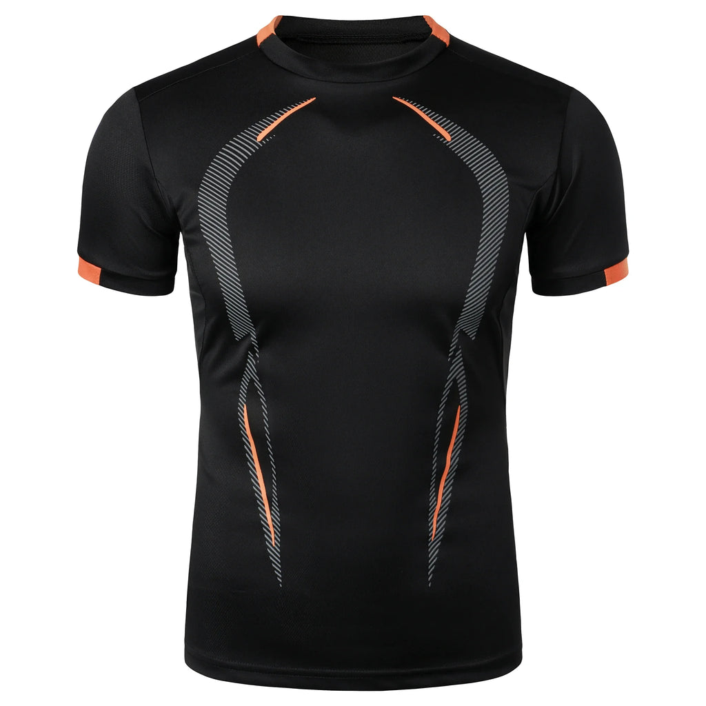 Summer men's fitness sports training Breathable short sleeve quick drying clothes men's sports fashion short sleeve T-shirt