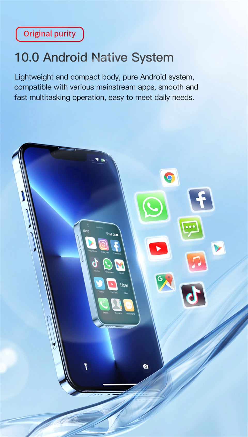 SOYES XS16 Americas Version 4G Network 3.0" Mini Smartphone 3GB RAM 64GB ROM Android 10.0 WIFI Bluetooth GPS Small Phone
