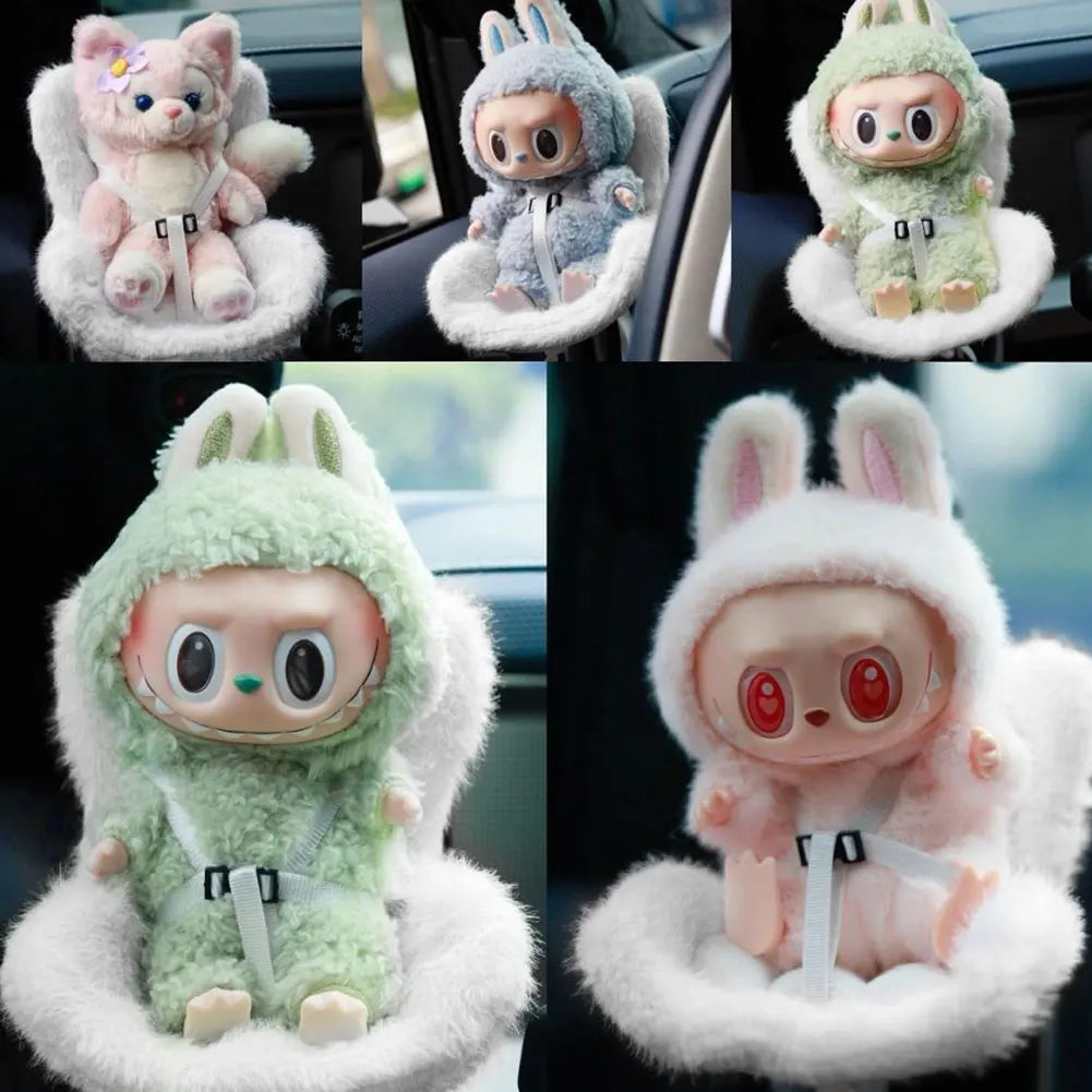 Car Ventilation Safety Seat Plush Safety Seat Car Air Outlet Decoration Doll Safety Seat Car Interior Decoration for 17cm Dolls