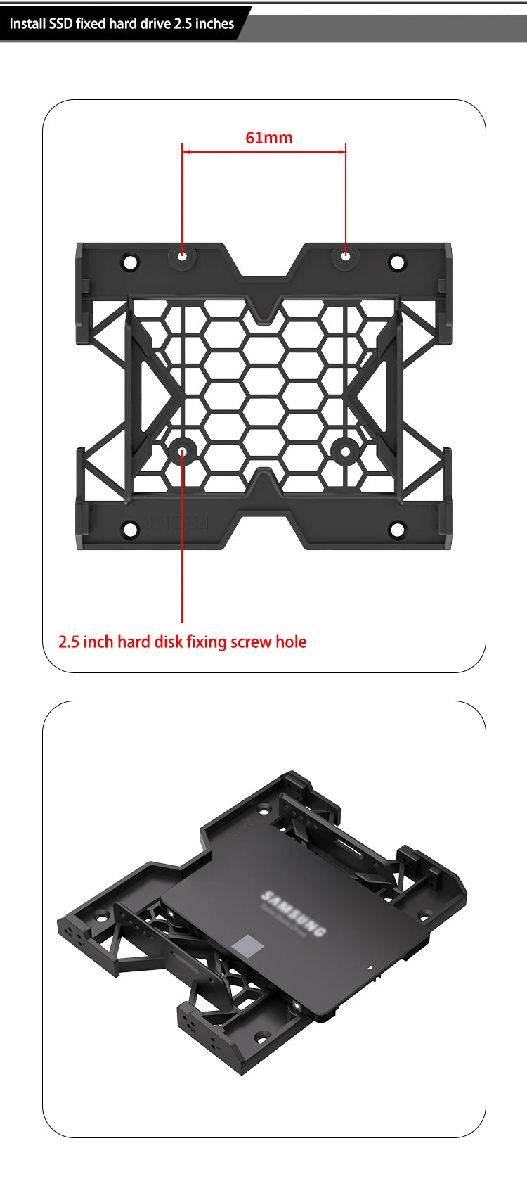 Optical drive bit hard disk conversion rack  5.25" To 3.5" 2.5" Tray Bracket Mounting Cooling Fan HDD Adapter SSD Hard Drive
