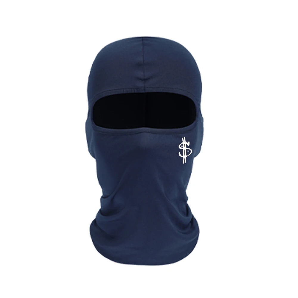 Ski hat with US dollar logo print, cycling equipment, outdoor sports bike hood, unisex face mask, simple design