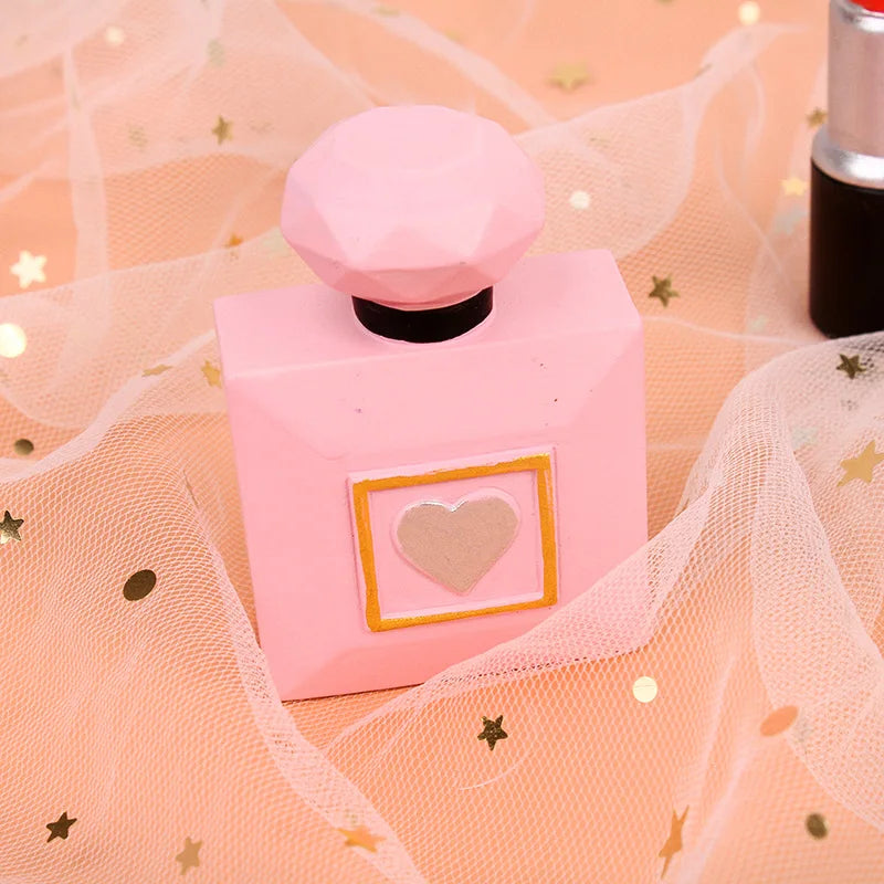 Lovely Girls Birthday Party Cosmetics Cake Toppers Lipstick Perfume Bottle Eyeshadow Box For Lady Mom Cupcake Decor Supplies Set