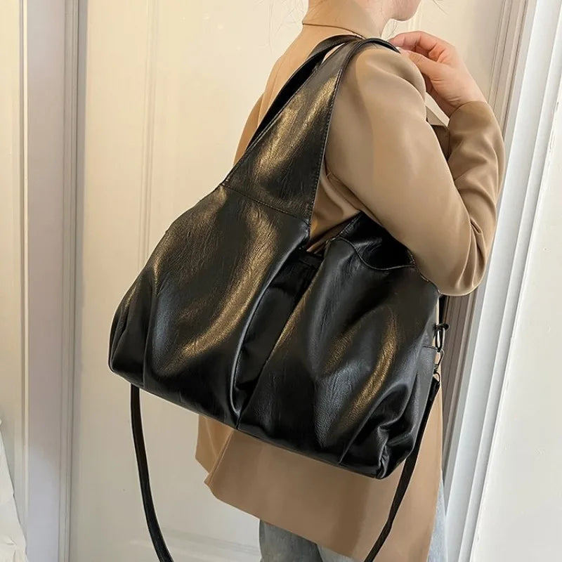 High-End Fashion Simple Designer Diaper Bags For Women Luxury Leather Large Capacity Elegant Tote Bag Minimalist Casual