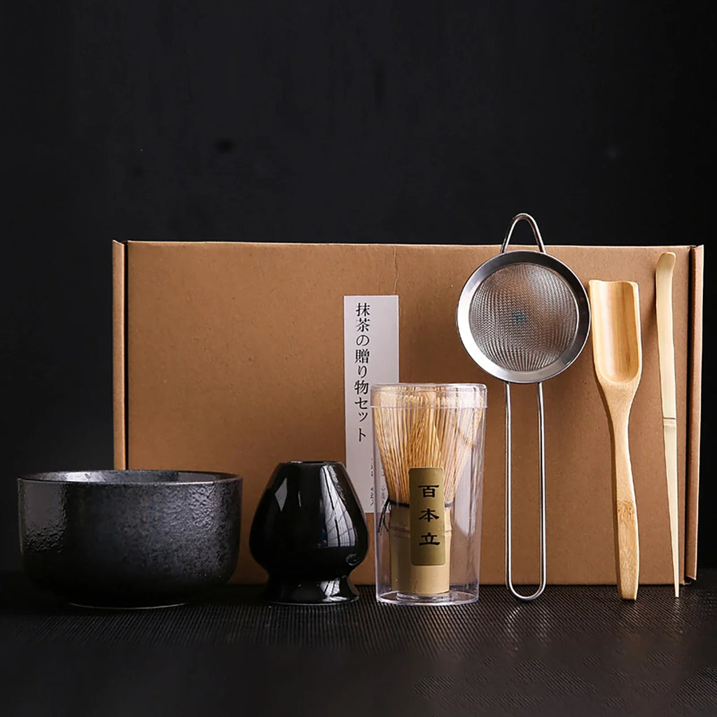 4pcs 6Pcs Handmade Home Easy Clean Matcha Tea Set Tool Stand Kit Bowl Whisk Scoop Gift Ceremony Traditional Japanese Accessories