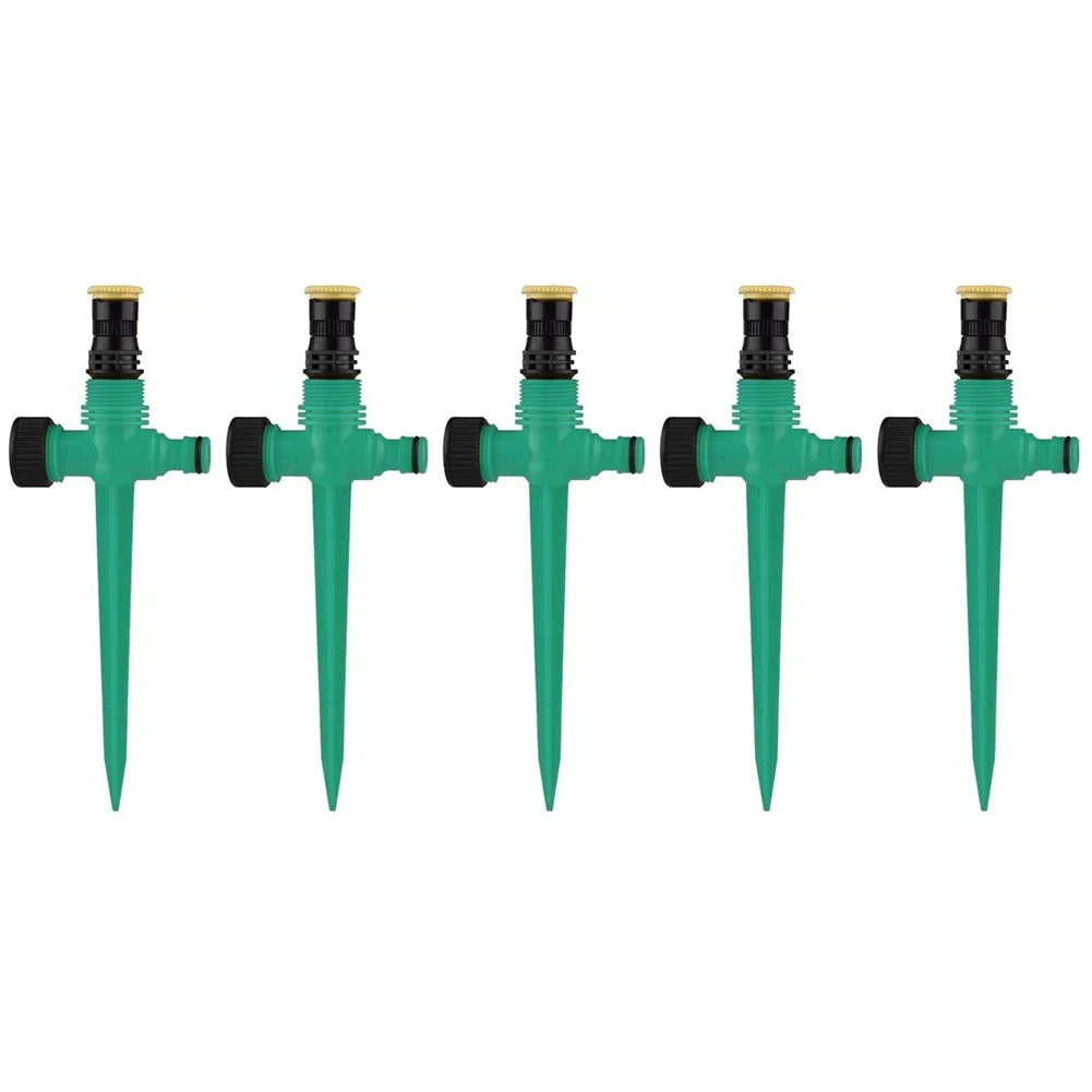 5pcs Water Sprinkler 360 Degree Rotation Household Sprinkler System Corrosion Resistant Easy Install for Garden Lawn