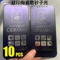 10pcs Ceramics Film Matte Screen Protector Anti Blue Ray Anti-Shock For iPhone 17 Air 16 Pro Max 16E 15 Plus 14 13 12 11 XS