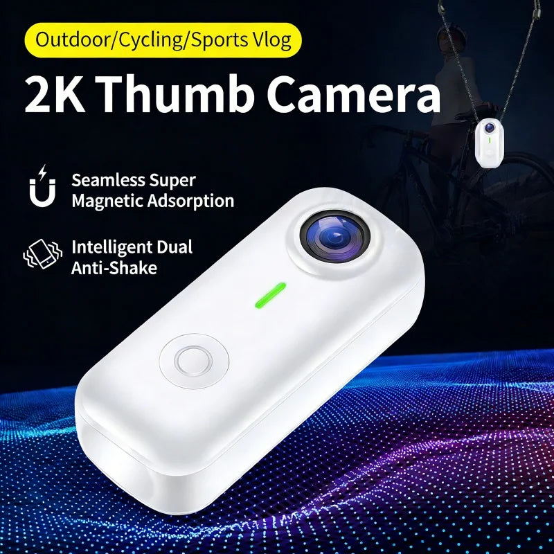 Lenovo Magnetic Sports Camera 2K Mini Thumb Camera WiFi 120° Wide Angle Smart Anti Shake For Cycling Vlog Motorcycle Helmet