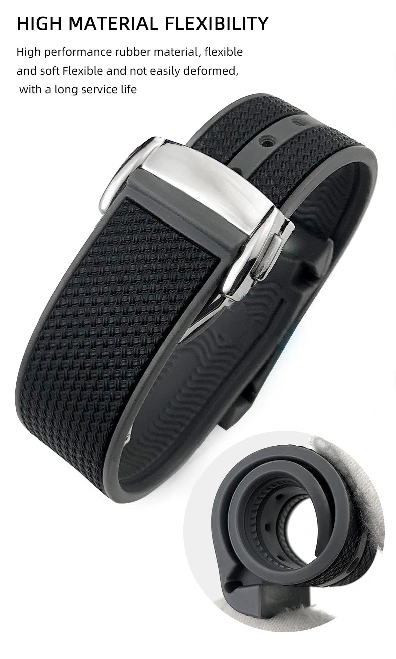 for Omega Planet Ocean Speedmaster Seamaster AT150 18mm 19mm 20mm High Quality Rubber Watchband Silicone Colorful Watch Strap
