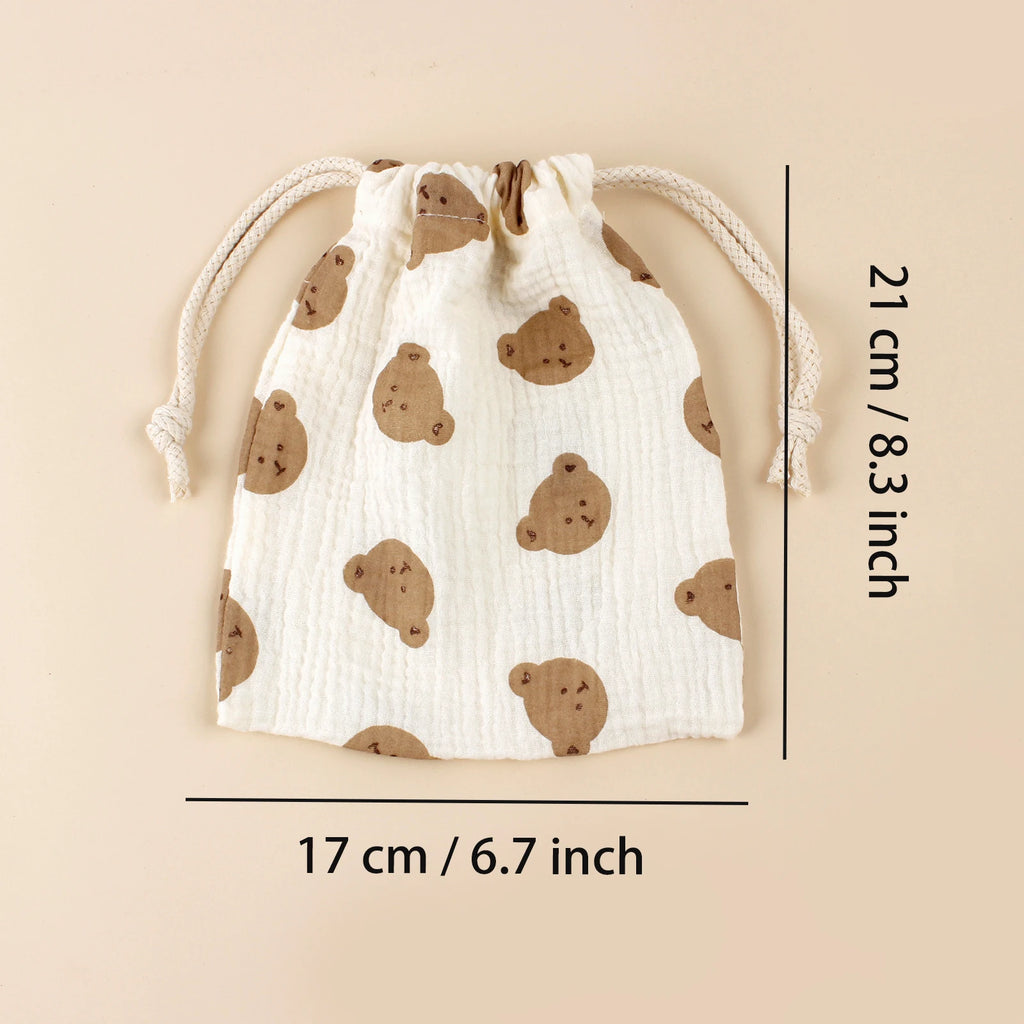 Print Baby Stroller Outing Items Storage Bag Cotton Drawstring Dustproof Stroage Bag Toddler Diaper Bag Multifunction Mommy bag