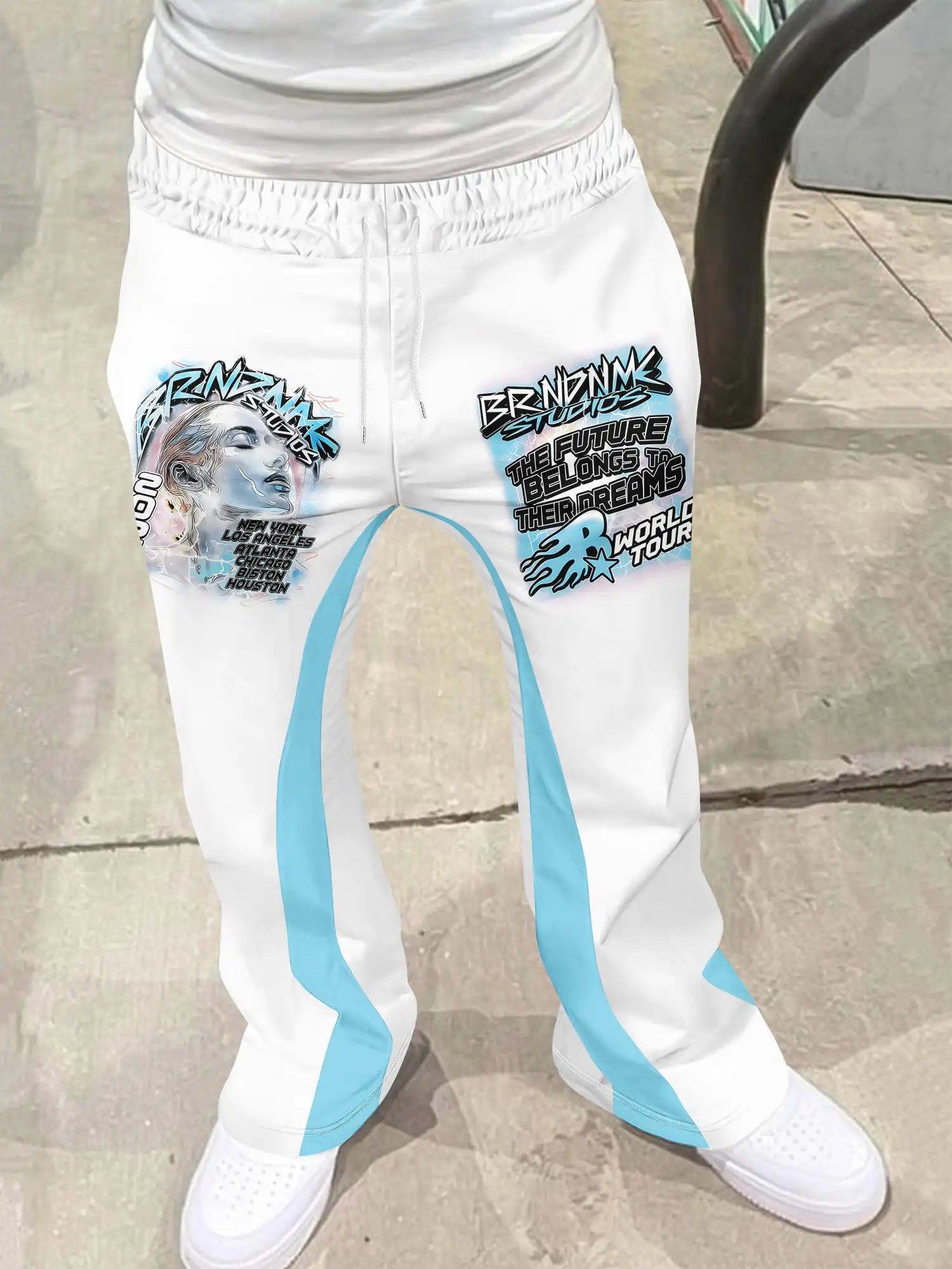 Y2k Flared Pants Men Loose 3D Print Trousers Casual Sweatpants Mid Waist Sporty Female Clothes Streetwear Hip Hop Vintage Pants
