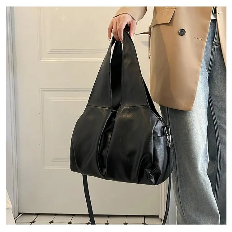 High-End Fashion Simple Designer Diaper Bags For Women Luxury Leather Large Capacity Elegant Tote Bag Minimalist Casual