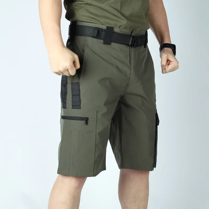 Gift belt Men's Operator Elastic Tactical Ripstop Workout Outdoor Cargo for Men Cycling Hiking Fishing Casual Shorts