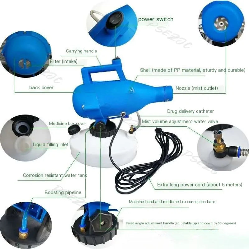 4.5L Portable Handheld Electric ULV Sprayer Ultra-Low Capacity Cold Fogger Mosquito Killer for Home Garden Yard