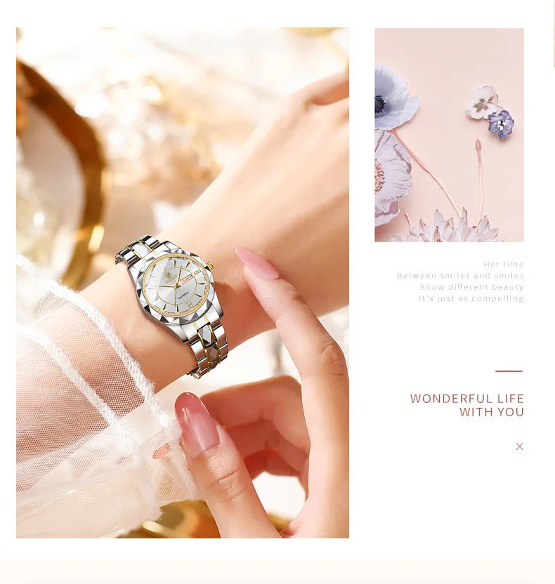 BINBOND 5552 Japanese Quartz Movement Fashion Women's Watch Top Brand Luxury Stainless Steel Strap Date Calendar Watch-1