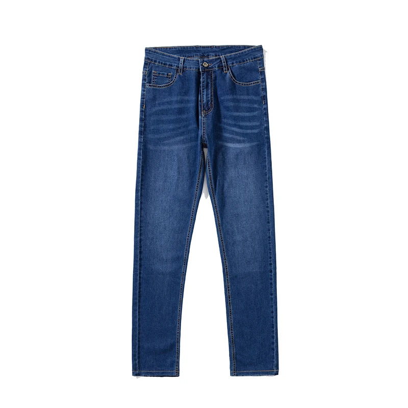Summer Thin Mens Clothing Cowboys Slim Straight Jeans Men Denim Pants Casual Regular Fitness Men's Trousers Light Blue 2025