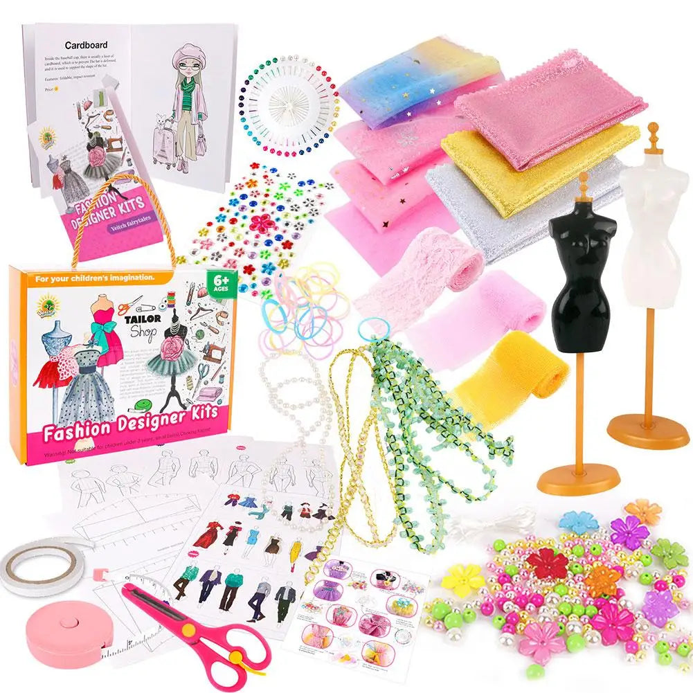 Children's Clothing Design DIY Handmade Material Kit Doll Clothes Sewing Kit For Kids Girls Fashion Designer DIY Handmade T U7R7