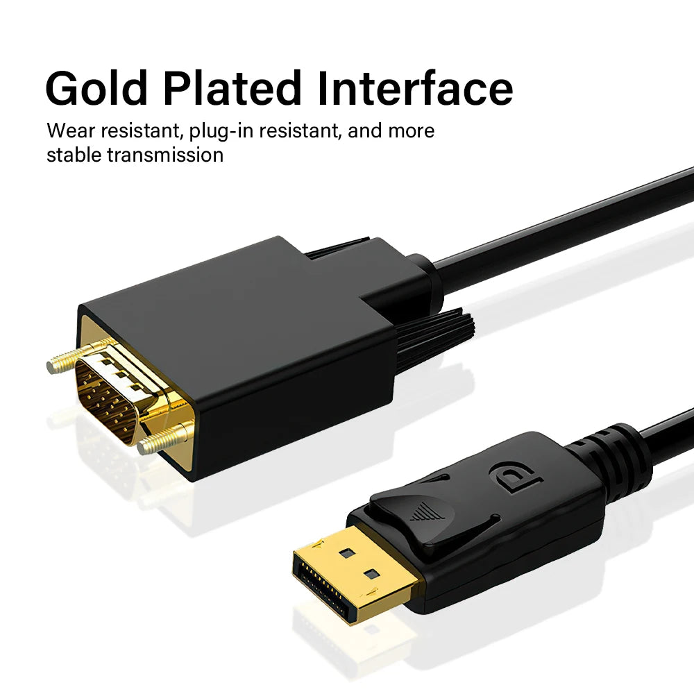 1.8M DisplayPort To HDMI Cable DP Male To Male VGA DVI HDMI Video Audio Cable 4K 1080P For Computer Laptop TV Projector Monitor