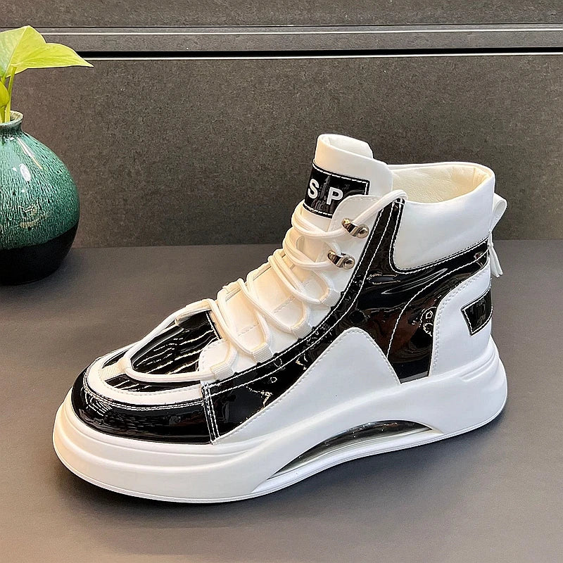 CuddlyIIPanda Men Fashion Casual Air Cushion Shoes Spring Summer Autumn High Top Luxury Designer Youth Trending Leisure Sneakers