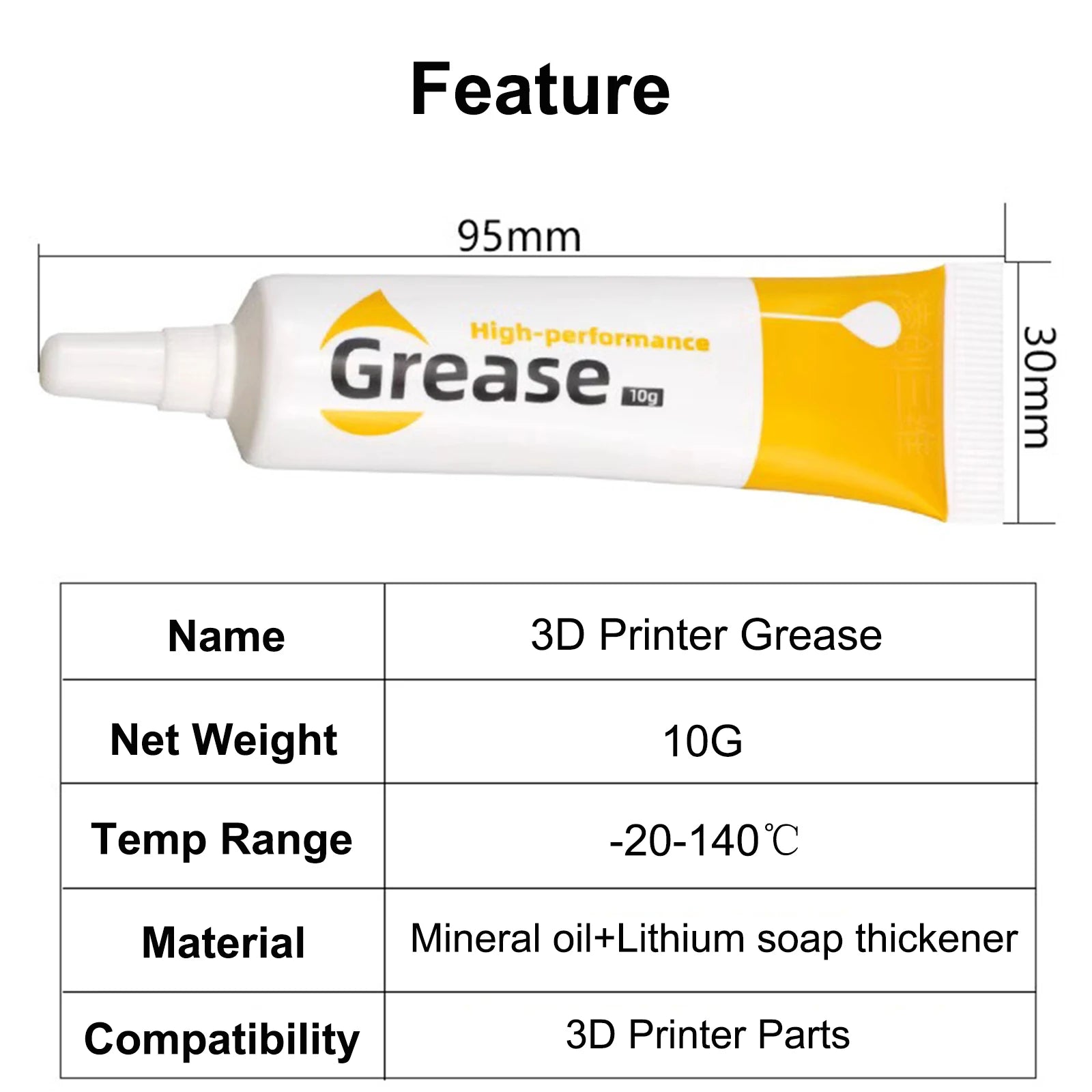 3D Printer Gear Grease Lube For 3d Printer Pulley Bearing Reduce Noise Good Lubrication Effect Lubricating Oil 3D Printer Parts