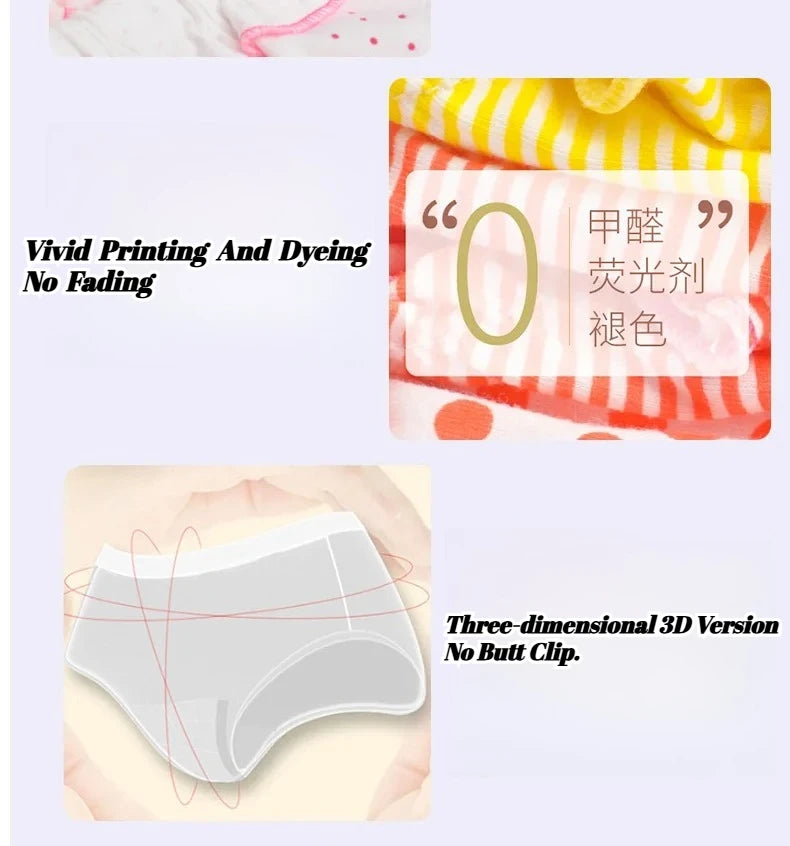 Children's Pure Cotton Panties 0-1-3 -5 Years Old Baby Shorts Cartoon Cute Princess Underwear 100%Cotton Infant Fashion Panties