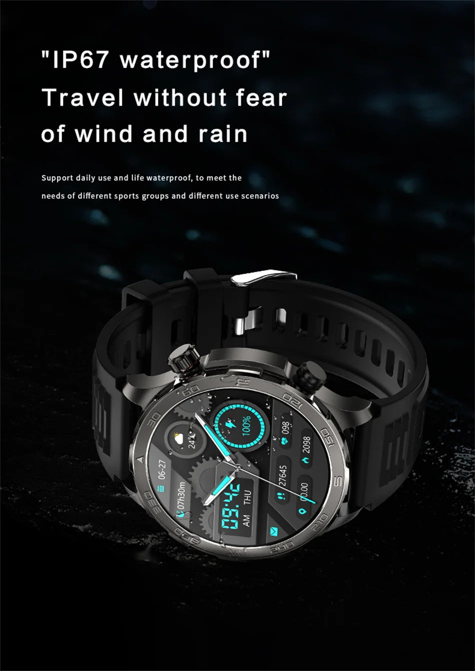 New GPS Track Smart Watch Men AMOLED HD Screen Outdoor Sports Fitness Heart Rate NFC IP68 Waterproof Bluetooth Call Smart Watch