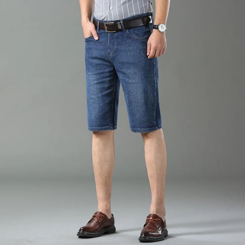 2025 New Blue Fashion Design Men's Jeans Slim Fit Straight Men's Short Jeans Summer Shorts Jeans Men's Jeans Stretch
