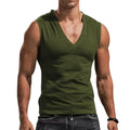 New 2026 Men's Summer Vest Fashion V-Neck Solid Cotton Sleeveless Pullovers Casual Fitness Tees Sports Running Tank Tops for Men