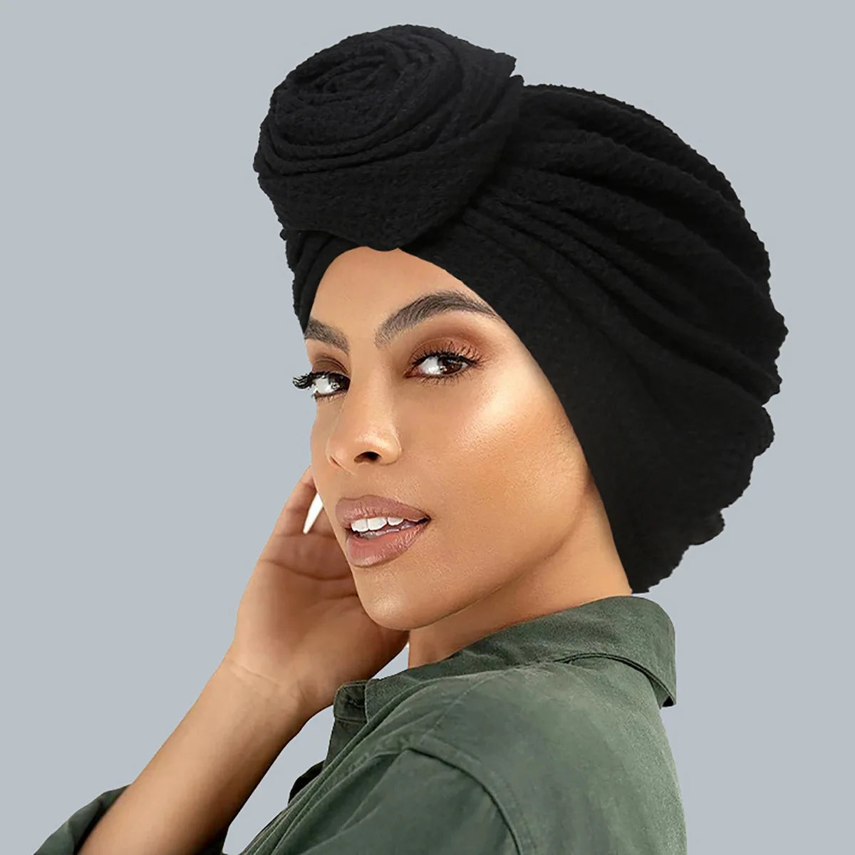 New Women Velvet Turban Hat Muslim Twist Solid Color Hijab Chemo Cap Head Wrap Headscarf Beanies Bonnet Headscarf Turbante Mujer
