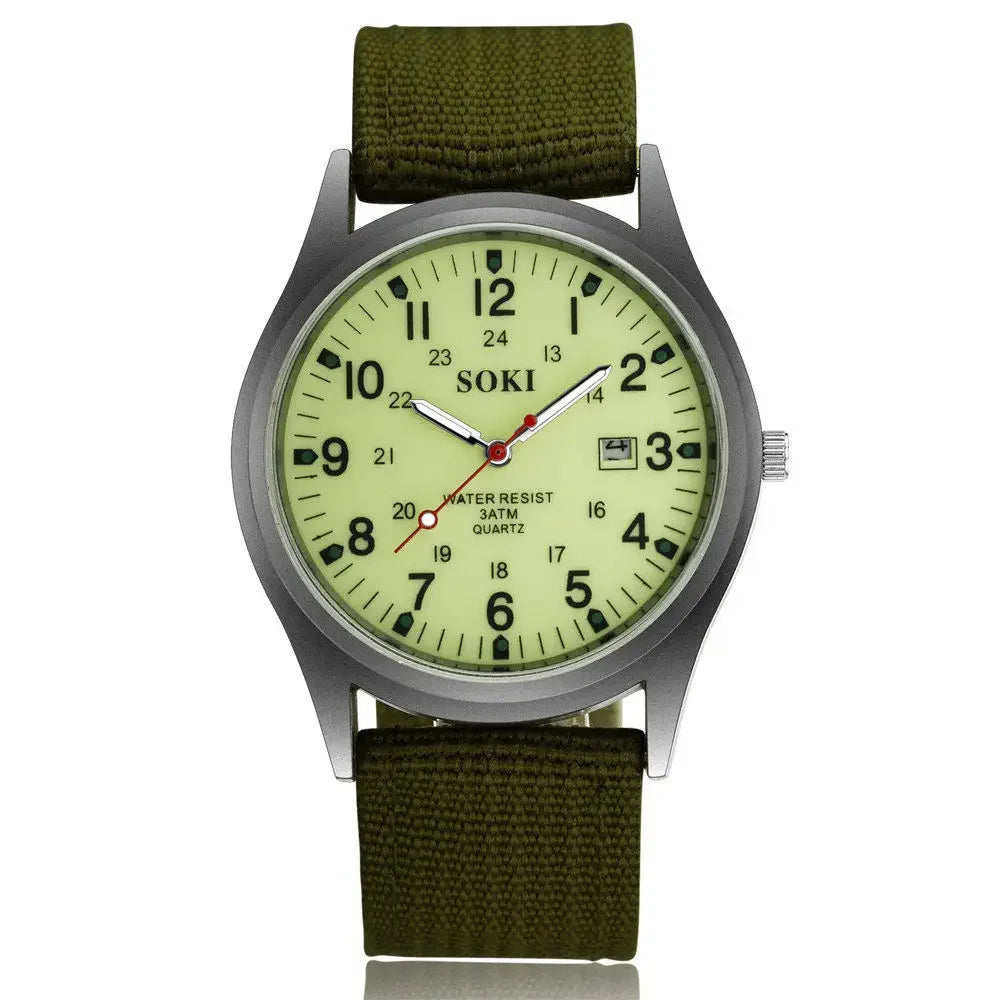 Watch for Men Top Quality Luxury Brand Quartz Mens Watches Luminous Canvas Band Relogio Masculino Fashion Male Clock Reloj