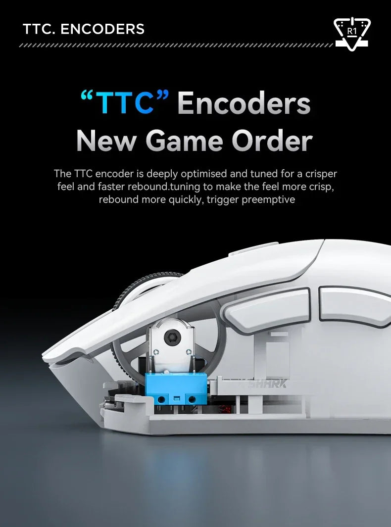 Attack Shark R1 Wireless Mouse Lightweight Ergonomic DesignMouse 1000Hz Bluetooth Tri-mode Connection 18000dpi Optical Mouse