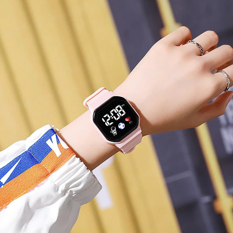 Kids Watch Sport LED Digital Watches Spaceman Silicone Strap Waterproof Electronic Wristwatch for Children Boys Girls Gifts