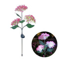 Garden Summer Home Weddig Holiday Decor 3 Heads Artificial Hydrangea Flower Landscape Ground Lights Outdoor Solar LED Lawn Lamp