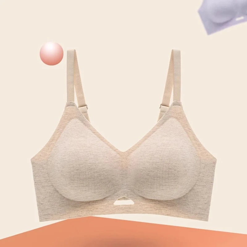 Seamless Underwear for Women, Thin, Soft Support, Gathered, Side Breasts, Anti-sagging, Comfortable and Breathable Bra