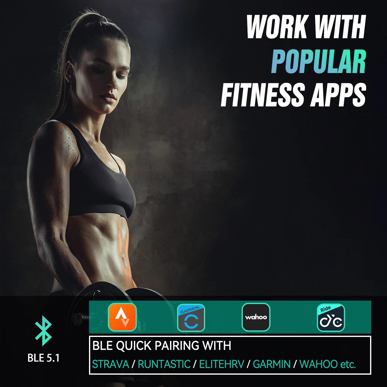 CYCPLUS Heart Rate Sensor Armband Wrist Belt BLE ANT+ Fitness Monitor for Wireless GPS Bike Computer