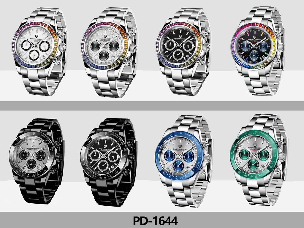 PAGANI DESIGN Men's Casual Quartz Watch 40Mm Outdoor Trendy Stainless Steel Sapphire Wear-Resistant Mirror Luminous Diving Watch
