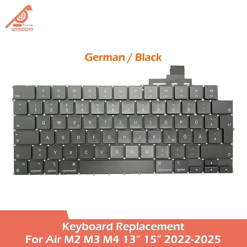 Laptop A2681 A2941 A3113 A3114 A3240 A3241 Keyboard For Macbook Air M2 M3 M4 13" 15" Keyboards Replacement 2022-2025