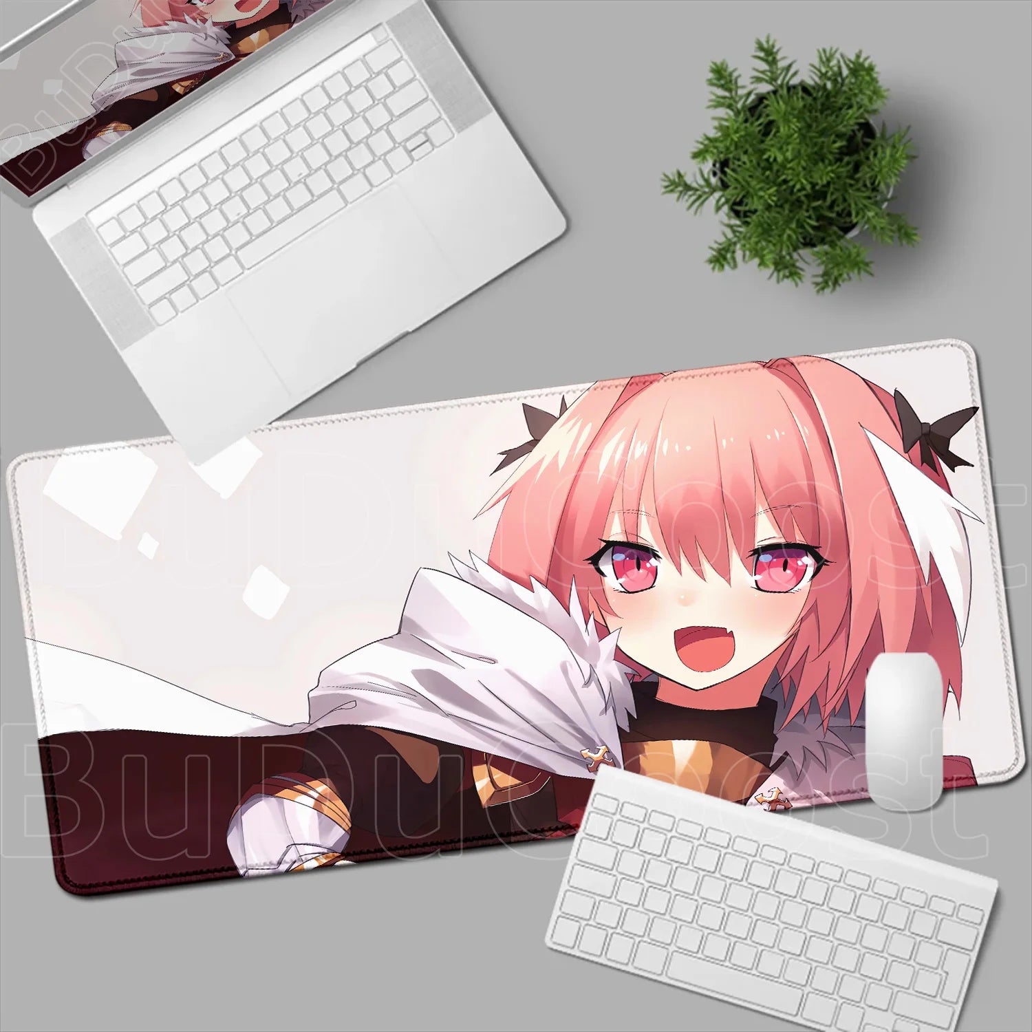 Astolfo Mousepad HD Print Anime Girl Computer Gamer Locking Edge Non-slip Rubber Mouse Pad Keyboard PC Desk Pad Table Decoration
