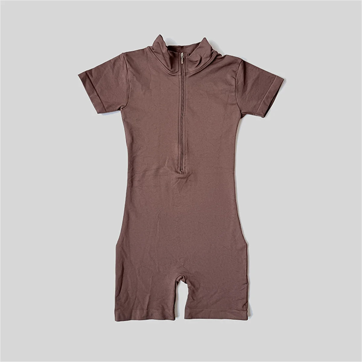Summer Short Sleeve Zipper Jumpsuit Sports Wear Gym Fitness Sports Bodysuits Women Running Fashion Workout Clothes Yoga Clothing
